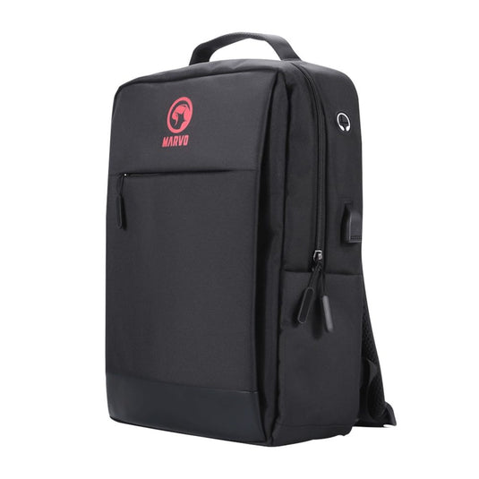 Black Waterproof Backpack with USB Port - For Laptops up to 15.6"