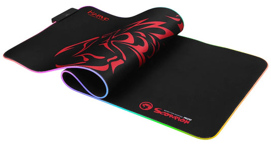 Gaming Mouse Pad, Large Size, 7-Colour Lighting with Three RGB Effects, Touch Control - Marvo