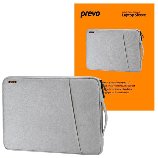 Laptop Sleeve, Water Resistant, Grey - For Laptops up to 14"
