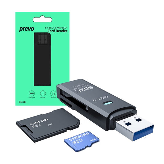 USB 2.0, USB Type-C and Lightning Connection, Card Reader, High-speed Memory Card Adapter Supports SD/Micro SD/TF/SDHC/SDXC/MMC - Prevo