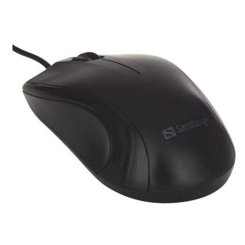 Black USB Wired Mouse with Scroll Wheel - Sandberg