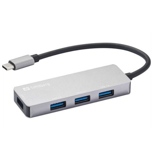 USB Type-C Hub with 1xUSB3.0, 3xUSB2.0, 4 USBA Total, Alluminium Case - Sandberg